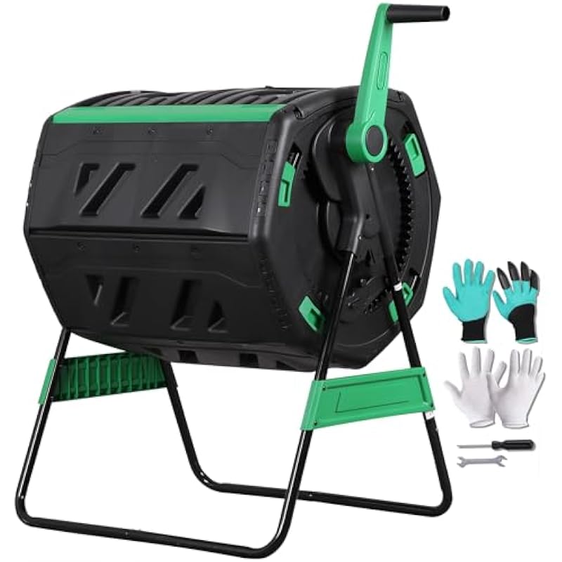Compost Bin - Двухсекционный вращающийся компостный контейнер объемом 53