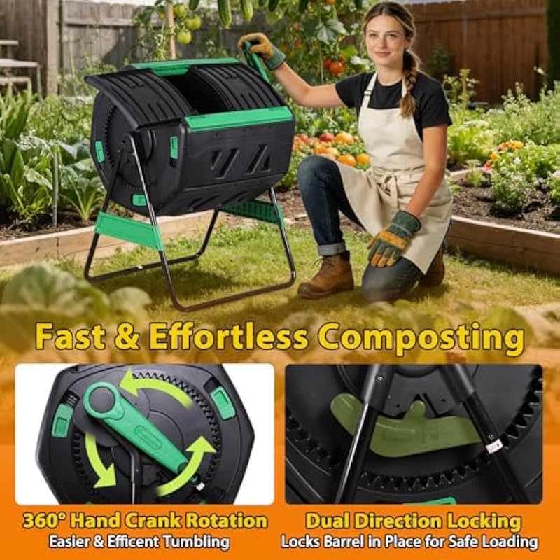 Двухсекционный вращающийся ком – обзор и цена Compost Bin