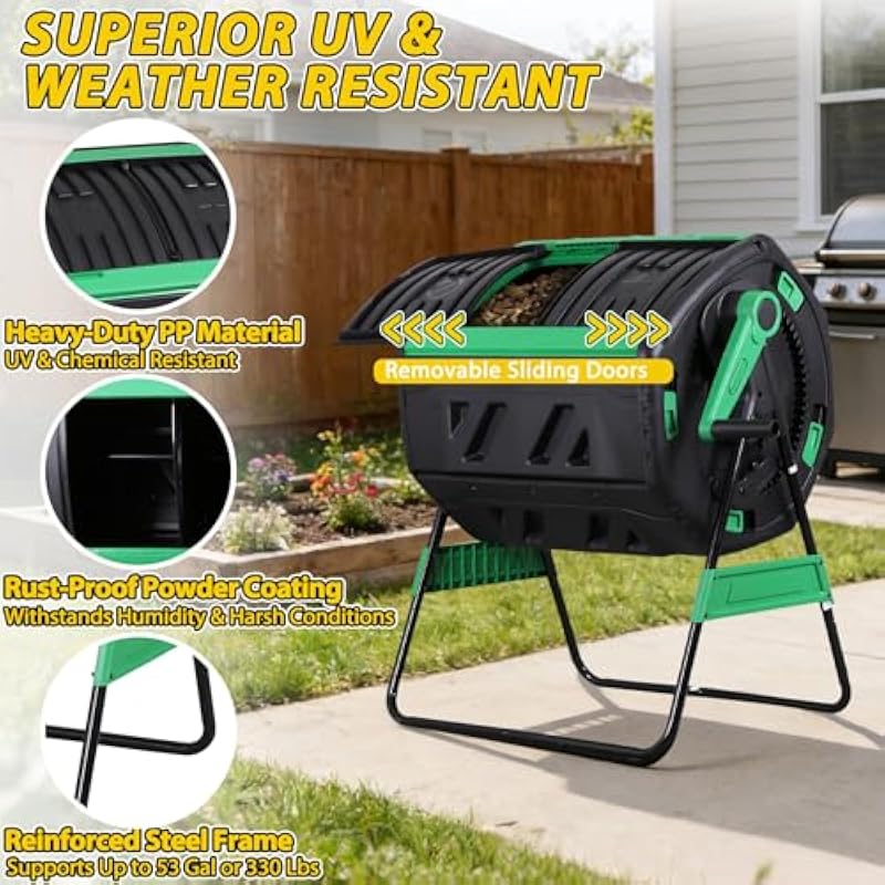 Двухсекционный вращающийся ком – обзор и цена Compost Bin